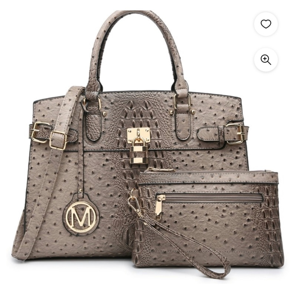 MKP Top Handle Tote Handbag Work Shoulder Bag With Matching Wristlet.